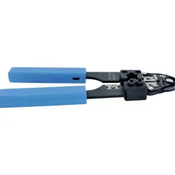 Crimpzange schwarz/blau für Rund- und Flachkabel