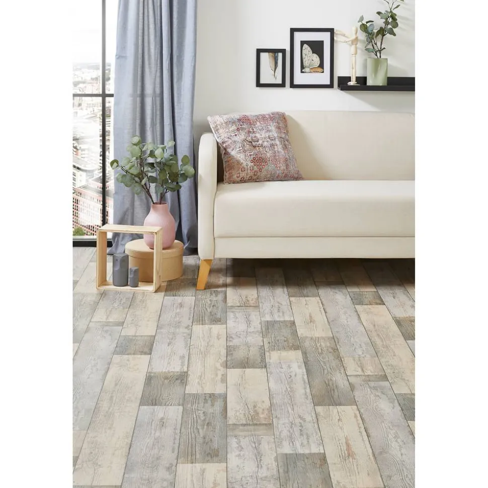 CV Bodenbelag 'Fiore' Stabparkettoptik silber/grau 2 m