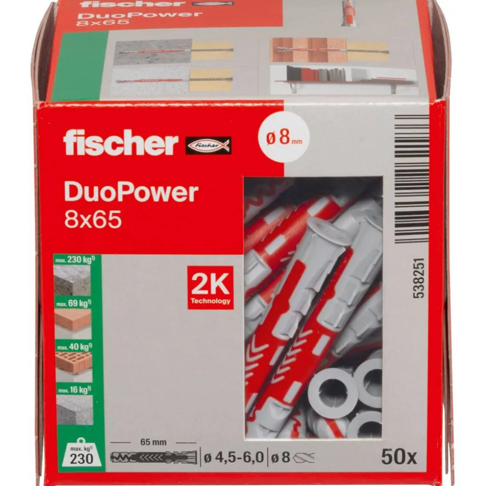 Dübel DUOPOWER 8 x 65 S LD 50 Stück