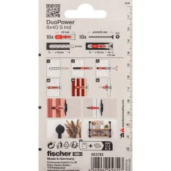 Dübel und Schrauben 'DuoPower' Ø 8 x 40 mm 10 Stück schwarz