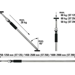 Deckenstütze 'ST290' 160-290 cm