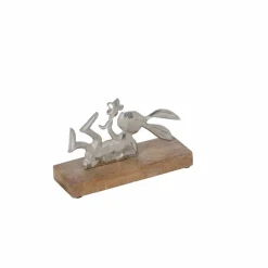 Deko-Figur 'Hase' silberfarben 15 x 10,5 x 5 cm