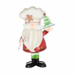 Dekofigur Santa mit Tanne 31 cm