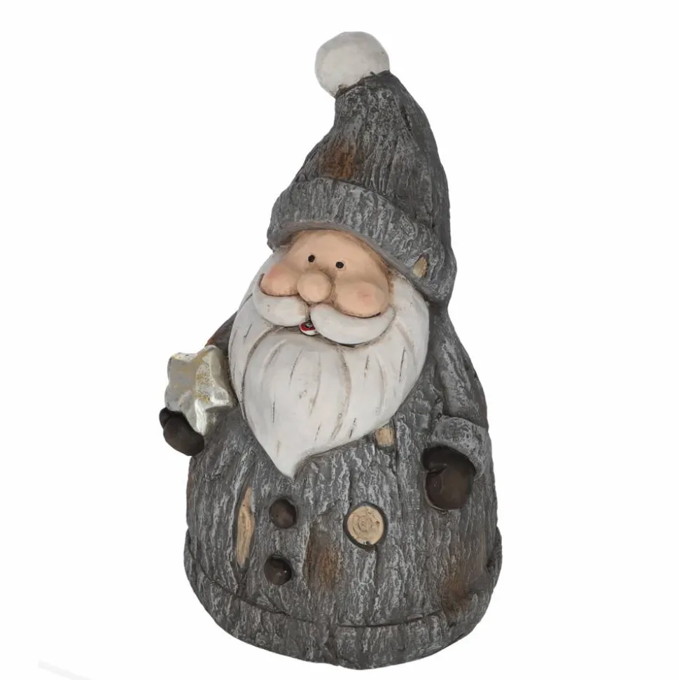 Dekofigur 'Weihnachtsmann' grau 47 cm