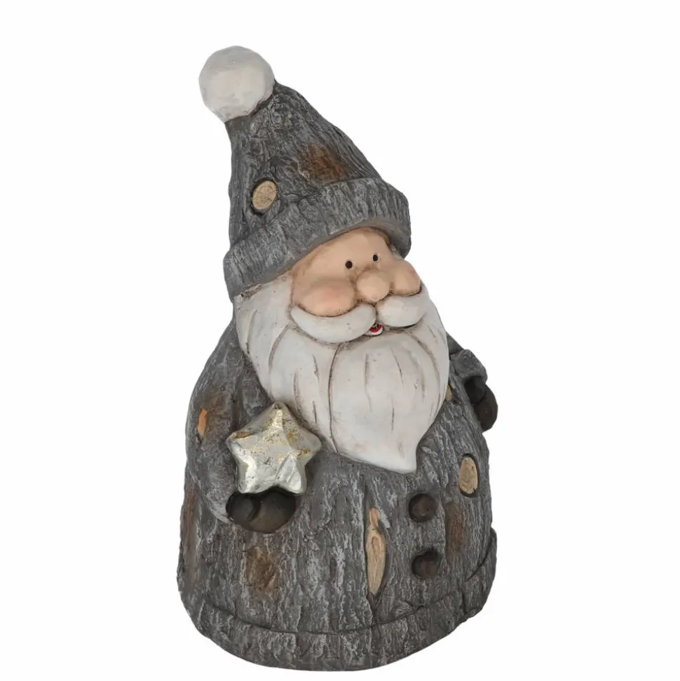 Dekofigur 'Weihnachtsmann' grau 47 cm