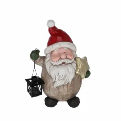 Dekofigur 'Weihnachtsmann mit Laterne' 39 cm