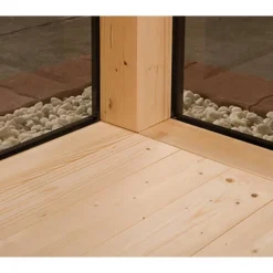 Design-Saunahaus 'Cubilis' mit Sauna Varberg 3 und 7,5 kW BioS-Ofenset, Steuerung 380 x 300 x 249 cm