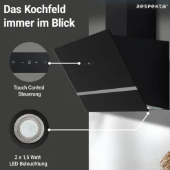 Design-Schräghaube 'CH24060 SAM' Touch Control, 60 cm