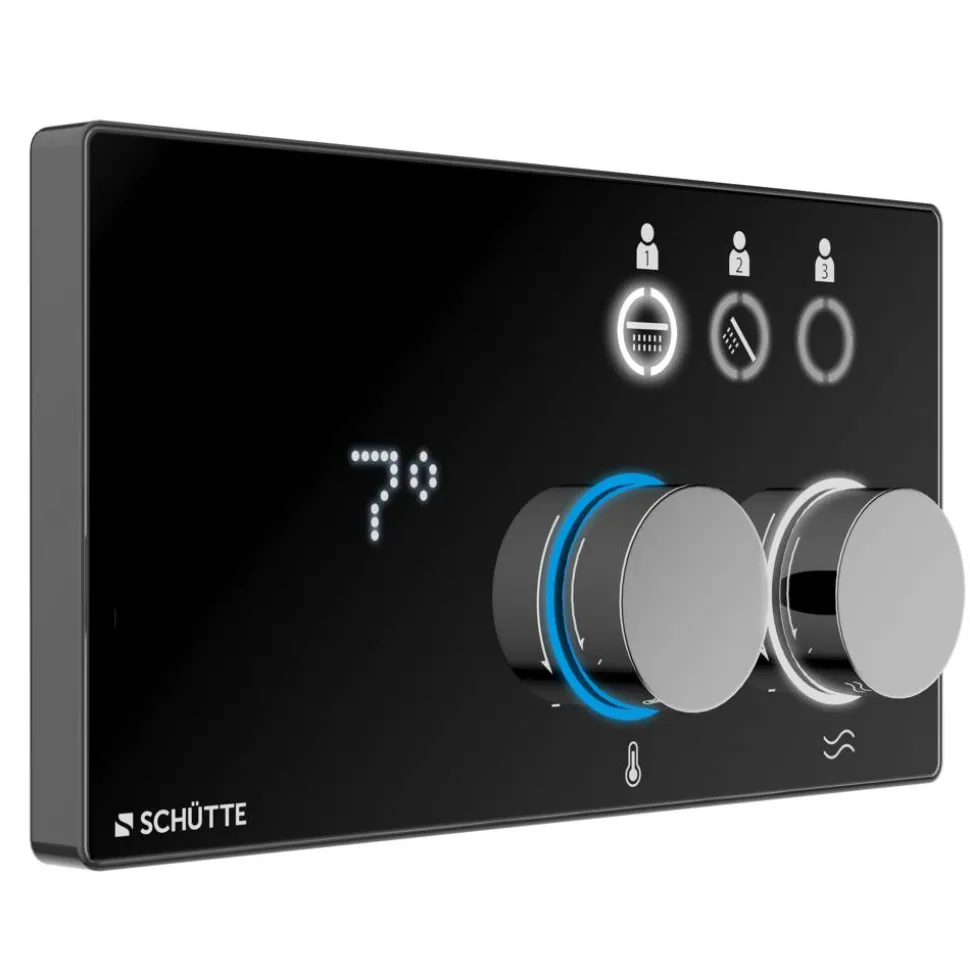 Digitales Duschsystem 'Aquadot' schwarz, mit Smart Control