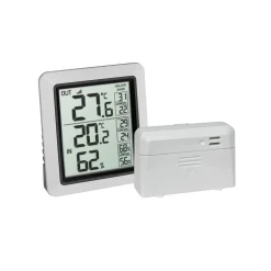 Digitales Funk-Thermometer 'Info' Kunststoff silber 7,7 x 2,2 x 8,6 cm