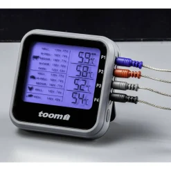 Digitales Grillthermometer Edelstahl 4 Messfühler