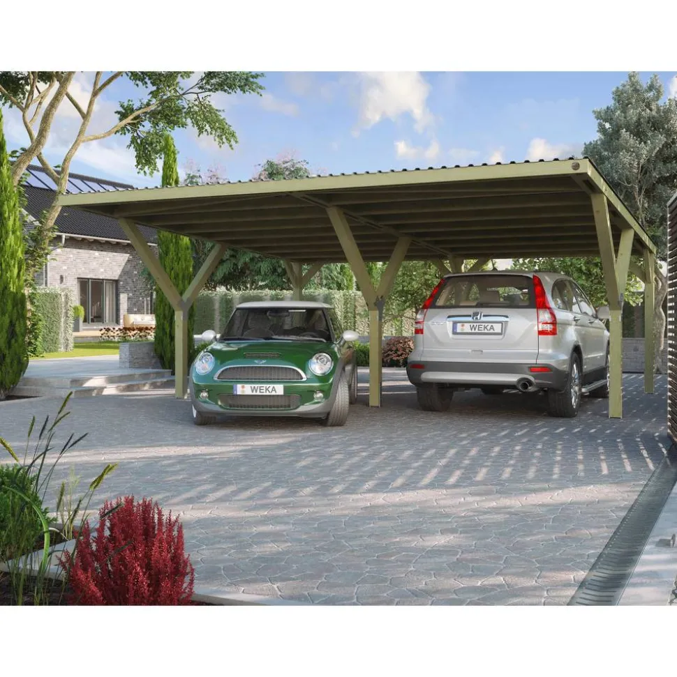 Doppelcarport '612' naturfarben, 594 x 250 x 606 cm