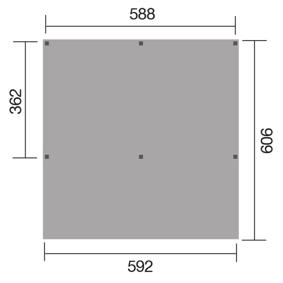 Doppelcarport '612' naturfarben, 594 x 250 x 606 cm
