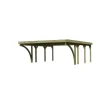 Doppelcarport 'Carlos 2' Kiefer PVC-Dach mit zwei Einfahrtsbögen 670 x 598 x 237 cm