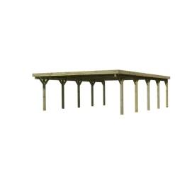 Doppelcarport 'Carlos 3' Kiefer PVC-Dach 860 x 598 x 237 cm