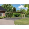 Doppelcarport 'Carlos 1' Kiefer PVC-Dach mit einem Einfahrtsbogen 480 x 598 x 237 cm