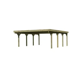 Doppelcarport 'Carlos 2' Kiefer PVC-Dach 670 x 598 x 237 cm