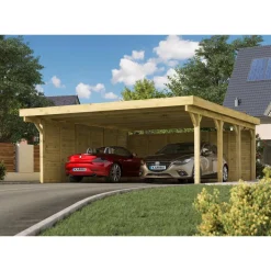 Doppelcarport 'Carlos 2' Kiefer PVC-Dach 670 x 598 x 237 cm
