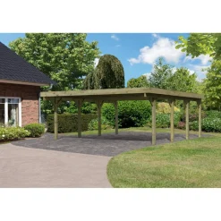 Doppelcarport 'Carlos 2' Kiefer PVC-Dach 670 x 598 x 237 cm