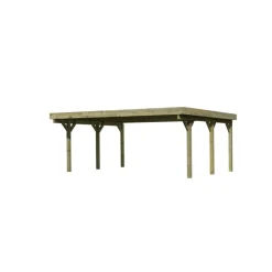 Doppelcarport 'Classic 1' 598 x 480 cm Kiefer KDI PVC-Dach