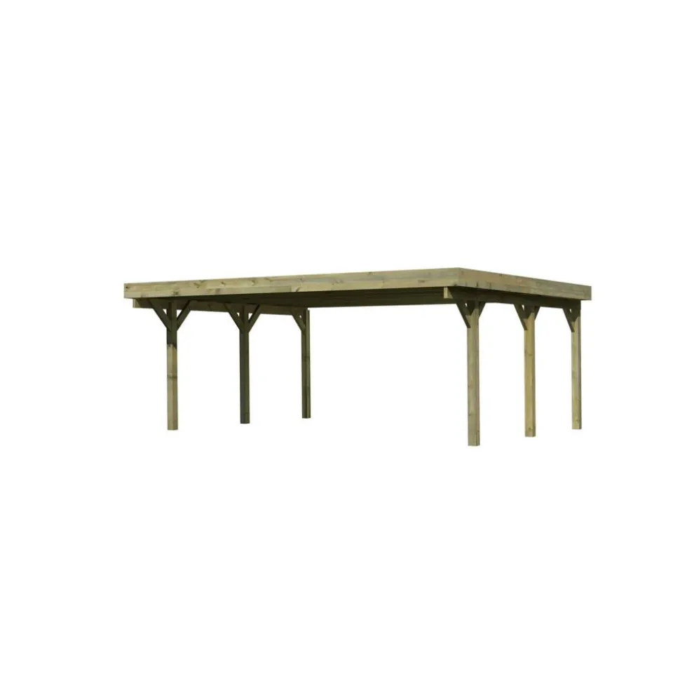 Doppelcarport 'Classic 1' 598 x 480 cm Kiefer KDI PVC-Dach