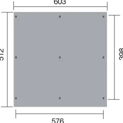 Doppelcarport, inkl. Stahldach, 600 x 512 cm