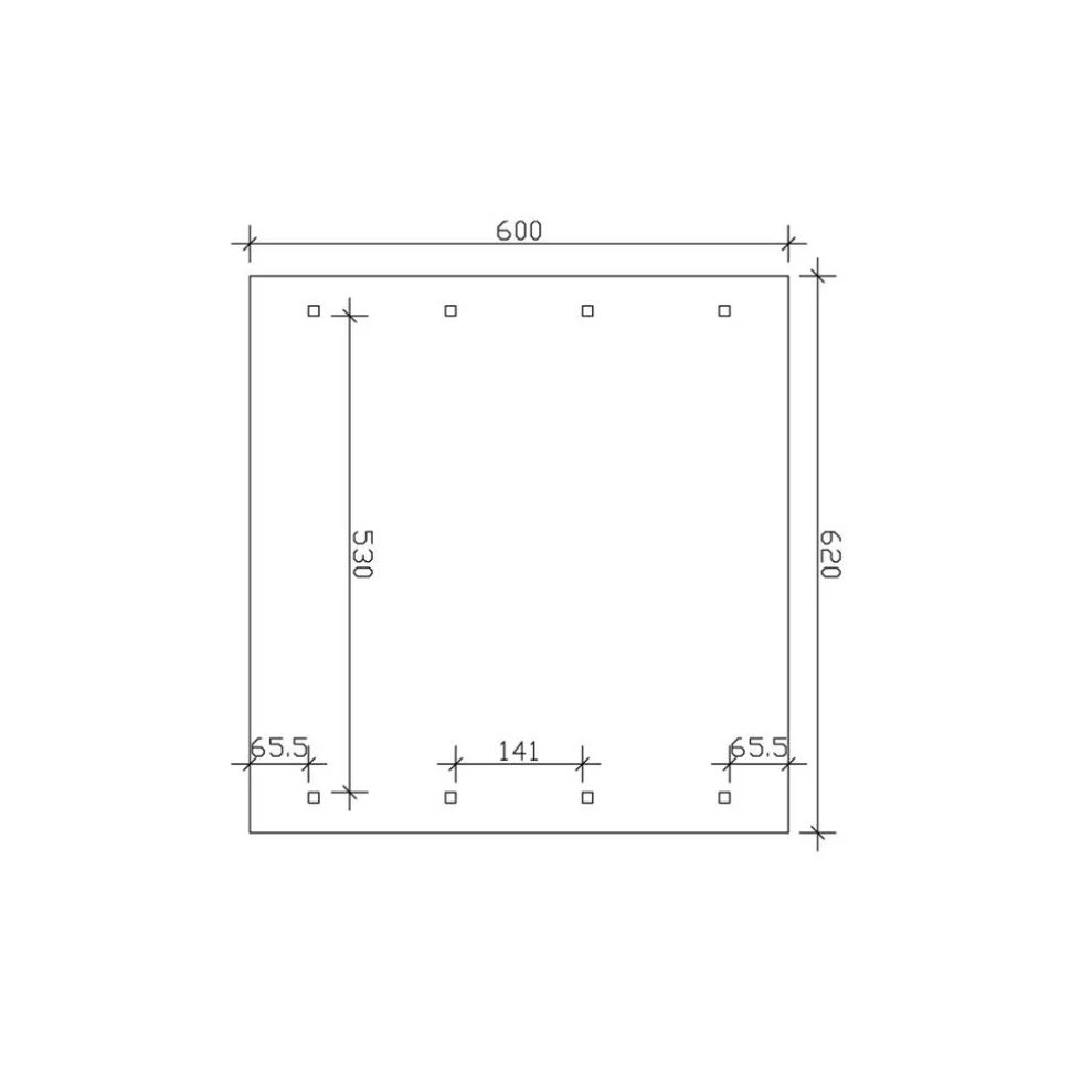 Doppelcarport 'Wallgau' mit Dachlattung 620 x 600 cm natur