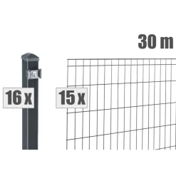 Doppel-/Einstabmatten-Set 'Michl' anthrazitgrau 3000 x 80 cm