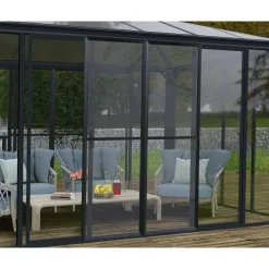 Doppel-Fliegengittertür anthrazit 137 x 205 cm für Wintergarten Sanremo