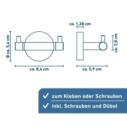 Doppelhaken 'Paris' chromfarben 8,4 cm