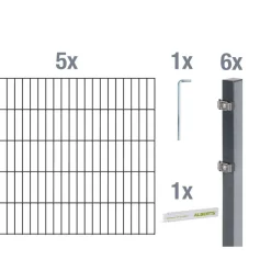 Doppelstabmatten-Set anthrazit 140 x 1000 cm
