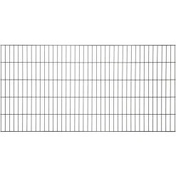 Doppelstabmattenzaun-Set 'Blacky' schwarz 200 x 100 cm