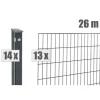 Doppelstabmattenzaun-Set 'Pico S 2.0' anthrazit 2600 x 100 cm