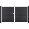Doppeltor 'Solid' BPC/Aluminium DIN links anthrazitgrau/silber 300 x 180 cm