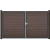 Doppeltor 'Solid' BPC/Aluminium DIN rechts braun/anthrazit 300 x 180 cm