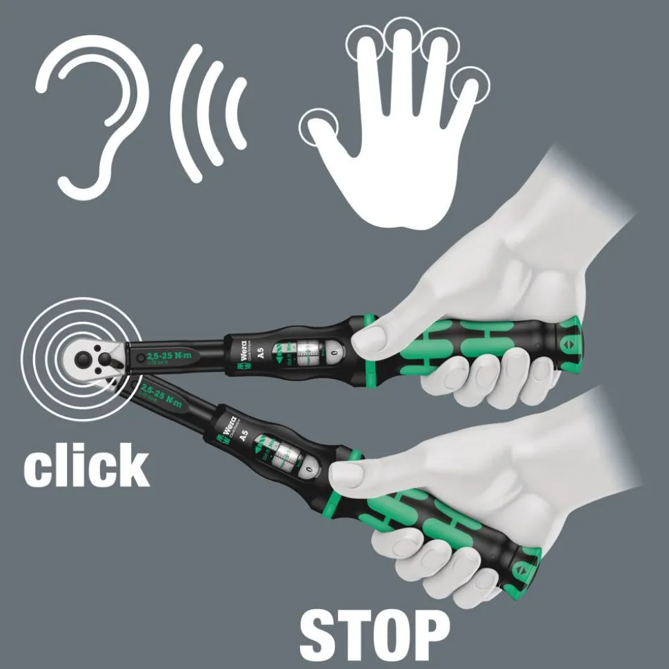 Drehmomentschlüssel 'Click-Torque A5' mit Umschaltknarre 1/4"