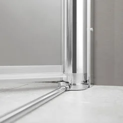 Drehtür 'Elana 6' für Seitenwand links teilgerahmt, Klarglas silber matt 90 x 200 cm