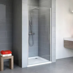 Drehtür für Nische 'Alexa Style 2.0' teilgerahmt, aluminiumfarben, 90 x 192 cm