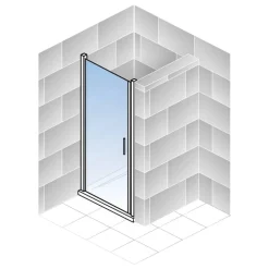 Drehtür für Nische 'Alexa Style 2.0' teilgerahmt, aluminiumfarben, 90 x 192 cm