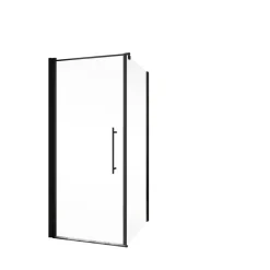 Drehtür inklusive Seitenwand 'Alexa Style 2.0' mattschwarz 90 x 90 cm