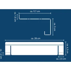 Duschablage 'Malmö' 28 x 6,3 x 9,7 cm Aluminium weiß