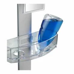Duschcaddy Premium mit Antibeschlagspiegel mit 2 Ablagen und Edelstahl-Haken