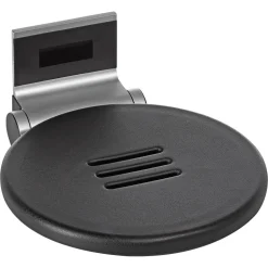 Duschklappsitz 'Premium' silbern/schwarz, Ø 34 cm, bis 150 kg