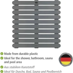 Duschmatte 'Indoor & Outdoor' Kunststoff grau 55 x 55 cm