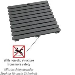 Duschmatte 'Indoor & Outdoor' Kunststoff grau 55 x 55 cm