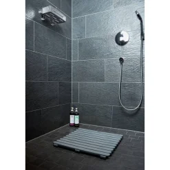 Duschmatte 'Indoor & Outdoor' Kunststoff grau 55 x 55 cm