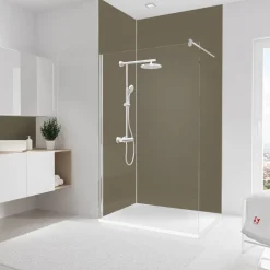 Duschrückwand 'DecoDesign' taupe 90 x 120 x 255 cm