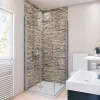 Duschrückwand Maueroptik beige 100 x 210 cm