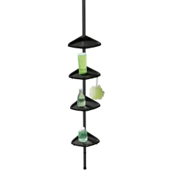 Duschregal teleskopierbar 'Compact' Aluminium schwarz 26 x 78-275 x 19,5 cm