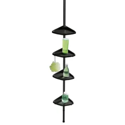 Duschregal teleskopierbar 'Compact' Aluminium schwarz 26 x 78-275 x 19,5 cm